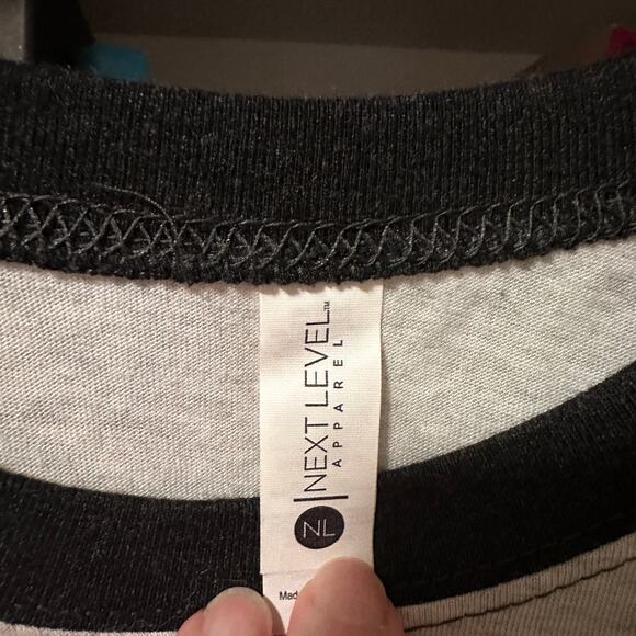 Women's Rose "LOVE" Black and Gray Raglan Shirt Size L - Picture 3 of 6